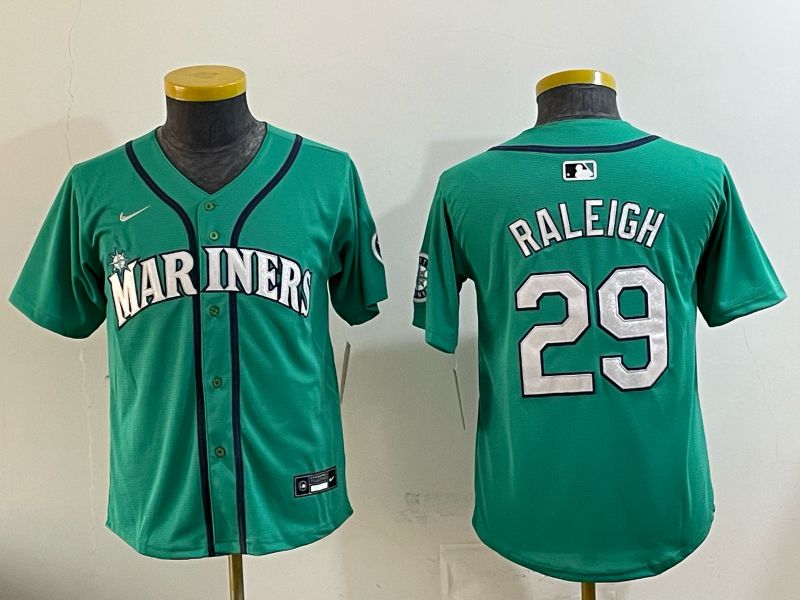 Youth Seattle Mariners #29 Raleigh Green Game 2026 Nike MLB Jersey style 01